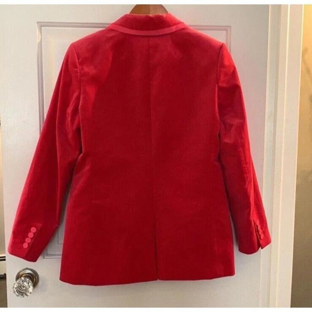 J. Crew Willa Blazer Suit Jacket Dragon Fruit Pink Size 2 Velvet EUC
